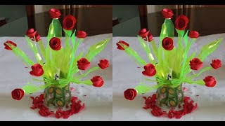 DIY  Plastic Bottle Rose Flower Plant [upl. by Pacifica750]