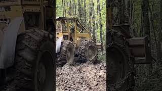 Log Skidder Cat Heavy Equipment Mud loggingequipment logging logger [upl. by Kcorb901]