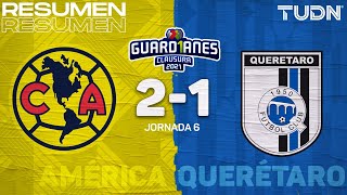 Resumen y goles  América 21 Querétaro  Torneo Guard1anes 2021 BBVA MX  J6  TUDN [upl. by Enelaehs828]