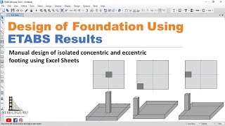 Design of Foundation using ETABS Results  Isolated Concentric and Eccentric Footing Design [upl. by Terri]