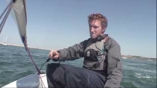 How to Sail  How to tack turn around a one person sailboat [upl. by Hilaria]