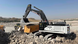 Hidromek Excavator Loading trucks [upl. by Ecniuq]