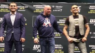 UFC 209 Woodley vs Thompson 2 amp Nurmagomedov vs Ferguson Faceoffs [upl. by Alwin17]