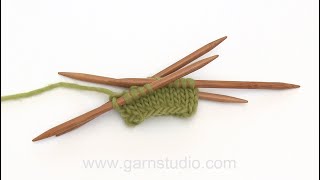 How to cast on and knit stockinette stitch on double pointed needles [upl. by Aroon509]