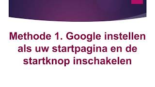 Hoe maak je Google je startpagina in Chrome [upl. by Coward]