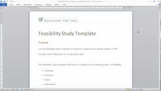 Feasibility Study Template [upl. by Ennairoc]