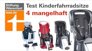 Test Kinderfahrradsitze 2018 Mangelhaft für Römer Jockey amp 2 weitere Fahrradsitze [upl. by Stew]