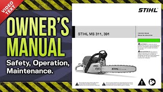 Owners Manual STIHL MS 311 391 Chain Saw [upl. by Kneeland71]