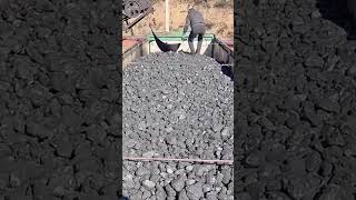 Conveyor belt machine loading charcoal [upl. by Corbet859]