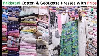 Pakistani Cotton And Georgette Dresses With Price  Paposh Cloth Market [upl. by Destinee]