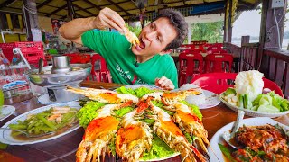 Thailand Seafood  GIANT RIVER PRAWNS 🦐 Best Thai Food in Ayutthaya [upl. by Reniar125]