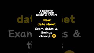 New date sheet Ba honours political science 6 semester du dusol exam [upl. by Yenobe]