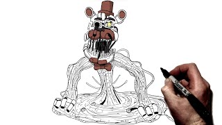 How To Draw Molten Freddy  Step By Step  Fnaf [upl. by Elawalo]