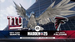 Giants vs Falcons Week 16 Simulation Madden 25 PS5 [upl. by Jasik]