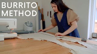 Burrito Method Tutorial  Sewing the Ora Pinafore Dress Pattern [upl. by Puritan]