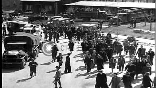 German civilians walk through streets and arrive at Buchenwald Concentration CampHD Stock Footage [upl. by Lrigybab354]