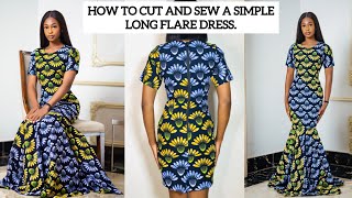 How to Cut and Sew a Pencil Long Dress With a 360 degrees Flare [upl. by Obola501]