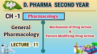 Mechanism of drug action  General Pharmacology  CH1  L11  Pharmacology  DPharm IInd year [upl. by Anilos468]