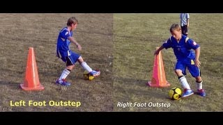 Left and Right Foot Outsteps Single Cone Drill  A Soccer Minute with Coach Fred Van Dongen [upl. by Nnaerb]