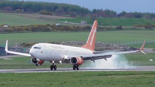 HD Sunwing Airlines is back in Aberdeen  CFYJD Boeing 737800 arrives from Toronto [upl. by Maribelle]