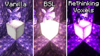 Vanilla VS BSL VS Rethinking Voxels  Best Minecraft Shader Comparison [upl. by Vihs]