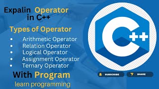 Explain Operator in c  Types of Operator in c in Hindi with Program  Learn Programming [upl. by Hembree]