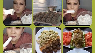 köfteli makarna yapıyorum  варю макароны с котлетами  cooking pasta with meatballs 🥗 [upl. by Lebatsirhc388]