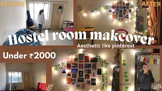 Hostel room makeover ✨under ₹2000 😍Aesthetic amp BUDGET friendly [upl. by Carrol]