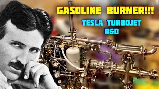 Tesla Turbine Jet Engine  gasoline fuel burner atomizer flame tube test 186083 propane burner [upl. by Notnirb]