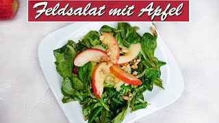 herbstlicher Feldsalat mit Apfel und karamellisierten Zwiebeln  vegetarische Vorspeise [upl. by Reba865]