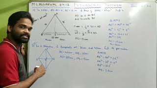 Pythagoras theorem class 9  icse  m l aggarwal  exercise 12  sum no 16 26  prove that sum [upl. by Tallbott]