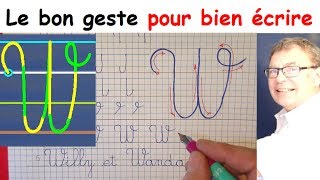 Ecriture cursive français au cp ce1 ce2  La lettre majuscule W [upl. by Wylde]