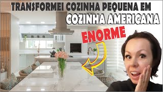 REFORMA DE COZINHA PEQUENA CONJUGADA COM SALA JANA FAÉDO [upl. by Mirabella]