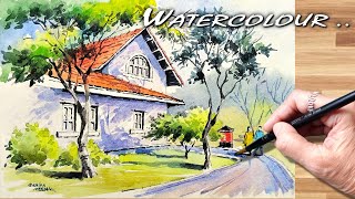 🎨 Watercolour Landscape Painting Step by Step for Beginners to Advanced  जलरंग निसर्गचित्र पेंटिंग [upl. by Roda562]