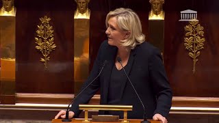 Discours de Marine Le Pen sur la motion de censure contre le gouvernement [upl. by Brookes]