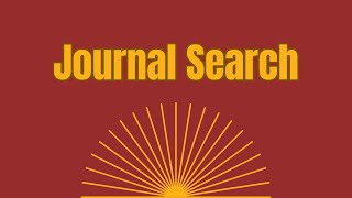 Journal Search [upl. by Silra]