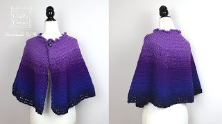 Crochet Easy Cape Tutorial [upl. by Ainerbas]