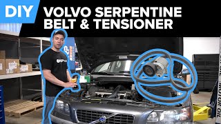 Volvo Serpentine Belt and Tensioner Replacement  S40 S60 S80 V70 XC90 [upl. by Aluor]