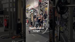 Barbell reverse lunges glutes core power legworkout unilateral [upl. by Newmann]