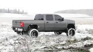 Nasty 2011 Chevy 2500hd Duramax Deleted LML Out in the Snow [upl. by Nirro]