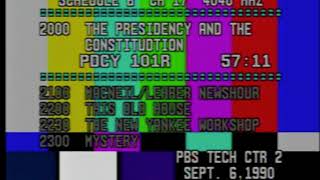 PBS Satellite Service Schedule Information Sept 06 1990 PBS Satellite Feed [upl. by Tri260]