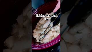 Chicken potato soup chickenrecipe crockpot cooking fast delish [upl. by Sollows378]