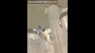 Modern Fringed Chandeliers Luxury Silver Aluminium Chain Pendant Living Room Hotel Hanging Lamps [upl. by Darcey89]