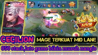 Cecilion stack 650anlate game bikin musuh nangismobilelegends mlbb cecilion [upl. by Alimak]