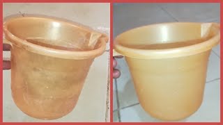 Bathroom Mug or Bucket Cleaning Clean plastic mug at home How to clean BucketCleaning Tips Telugu [upl. by Ayad]