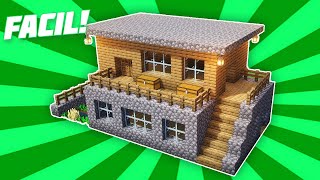 ✔ Como hacer una CASA SURVIVAL BASICA en Minecraft RAPIDO Y FACIL [upl. by Eicarg]