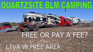 Quartzsite LTVA or FREE Boondocking  BLM Land Boondocking  RV Life [upl. by Orion]