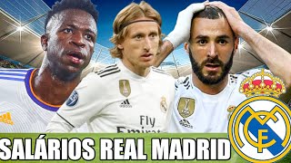 SALÁRIOS DOS JOGADORES DO REAL MADRID 2022  saiba quanto ganha os jogadores do real madrid em 2022 [upl. by Madox]