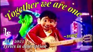 Together We Are OneLyrics in the description Together A Pixar Musical Adventure Disneyland Paris [upl. by Lehsar]