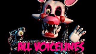 Mangle  All Voicelines with Subtitles  Ultimate Custom Night [upl. by Zzaj996]